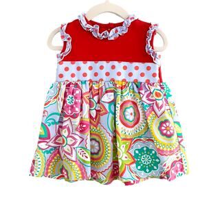 Southern Tots Boutique Paisley Ruffle Twirl Dress Baby Girl 12mo Summer Resort